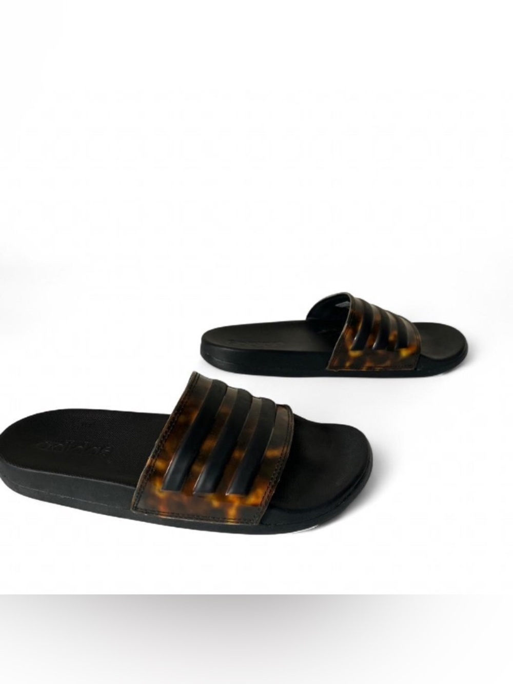 Adidas Adilette Comfort Slides Core Black and Tortoiseshell size 6 - Picture 4 of 8